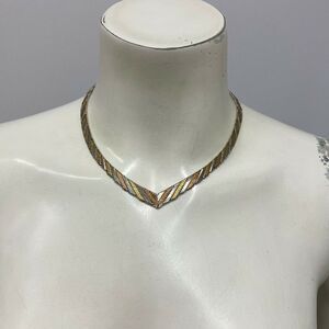 Vintage Sterling Tri Color VIOR Necklace Beautiful Style‎ Weighs 34.1 Grams